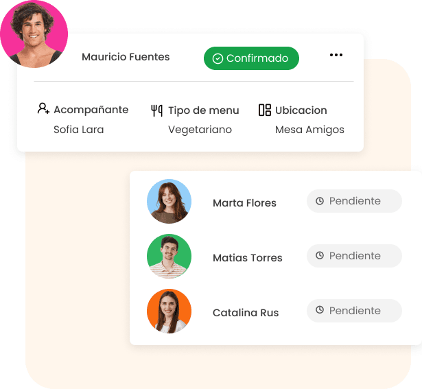 Vista previa de gestión de invitados