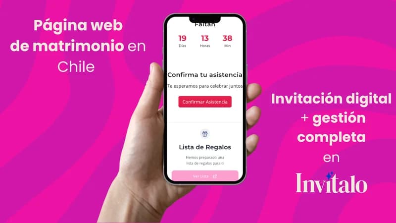 Página web para matrimonio en Chile creada con invitación digital y confirmaciones en tiempo real en Invítalo