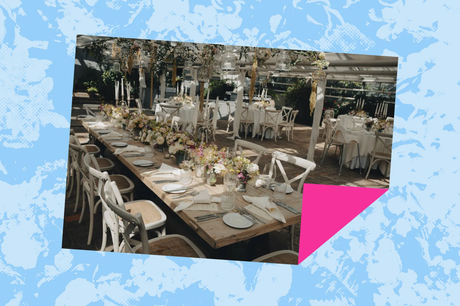 Mesas decoradas y montadas para un evento
