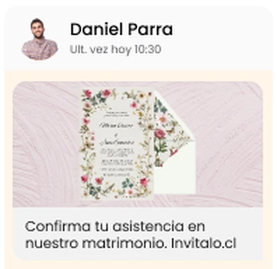 Invitación digital lista para compartir por WhatsApp