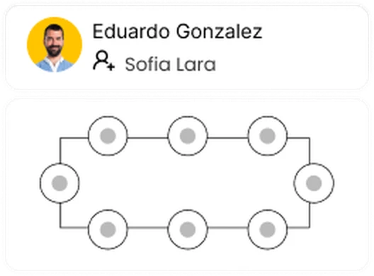 Invitados y sus acompañantes sentados en la misma mesa