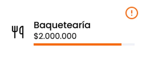 Alerta de una categoría que se acerca a su límite de gasto